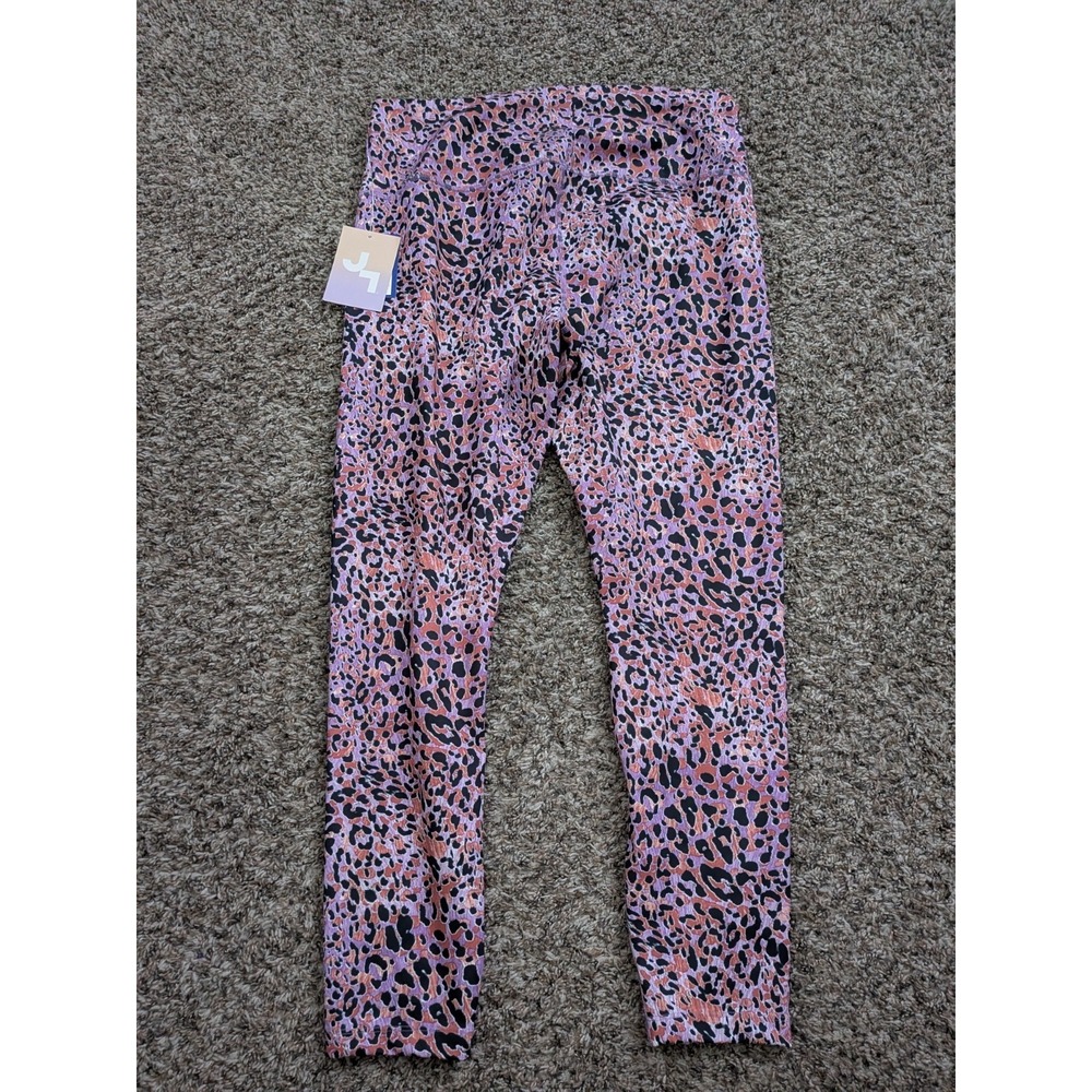 JoyLab High Rise 7/8 Tights Pink Animal Print XL NWT Yoga Running Pant - Picture 2 of 9